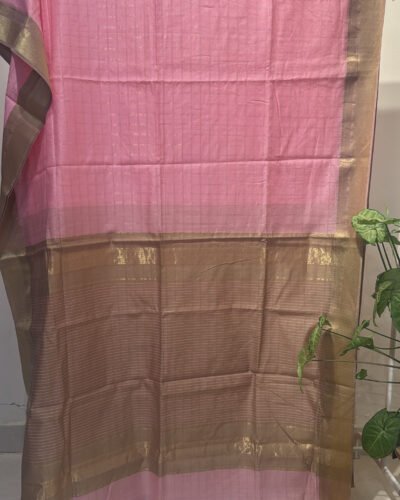 Cotton Candy Chanderi silk saree.