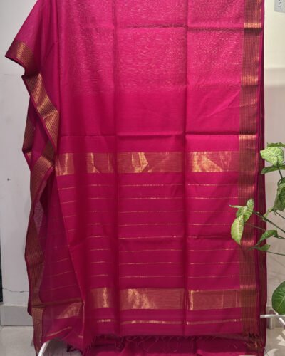 Rani Rose Chanderi silk saree.