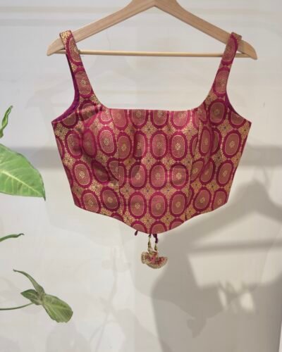 Pink Brocade Corset.