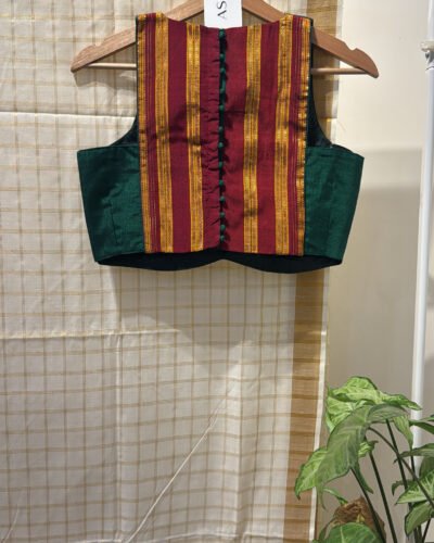 Green khun T-Back sleeveless blouse.