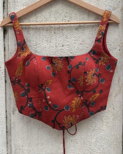 Printed Kalamakari soft cotton corset.