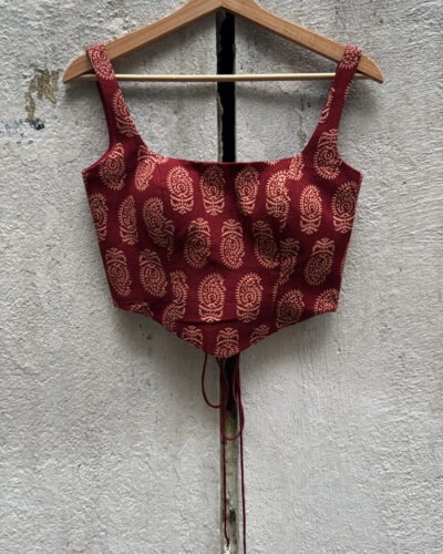 Paisley Block Print Corset.
