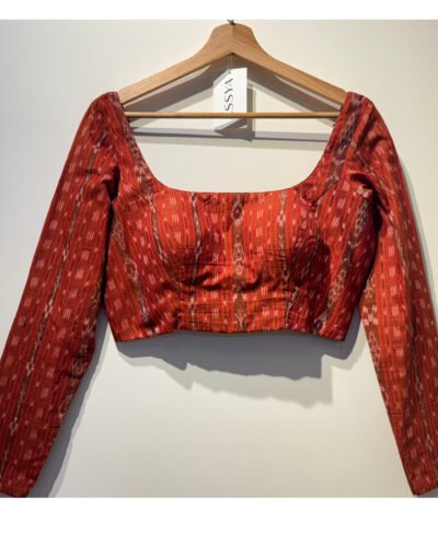 SIZE-38 FULL SLEEVE BROWN IKKAT.