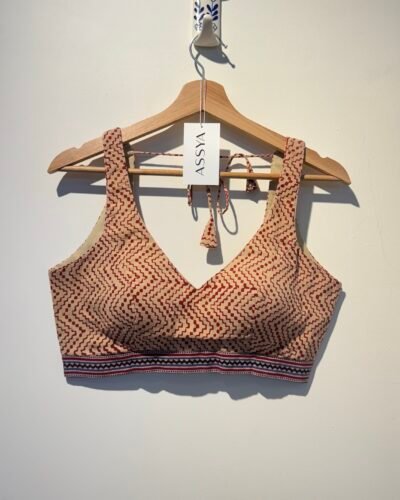 SIZE-36 BEIGE PRINTED SLEEVELESS.