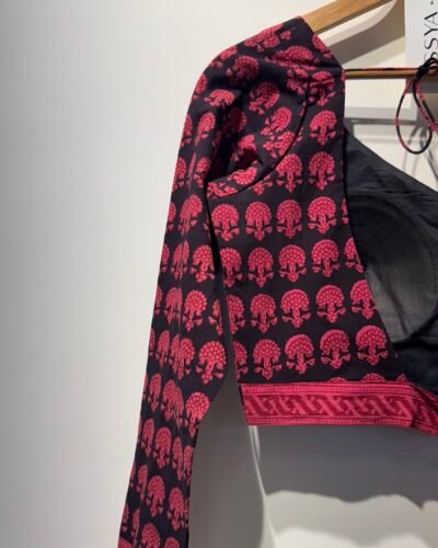 SIZE-38 FULL SLEEVE BAGH PRINT BLACK AND PINK.