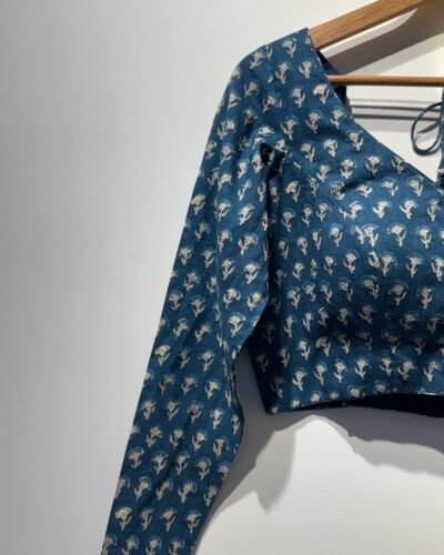 SIZE-38 FULL SLEEVE BLUE BLOCK PRINT.