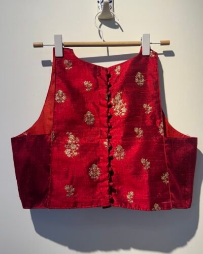 RAW SILK T-BACK WITH PATCH. (Copy)