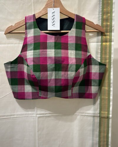 MADRAS CHECKS. PINK AND GREEN.