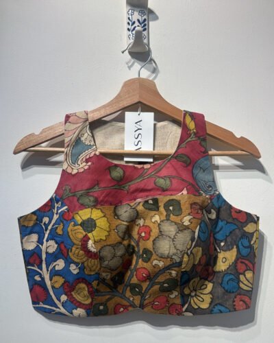HAND PAINTED KALAMKRI PATCH BLOUSE.
